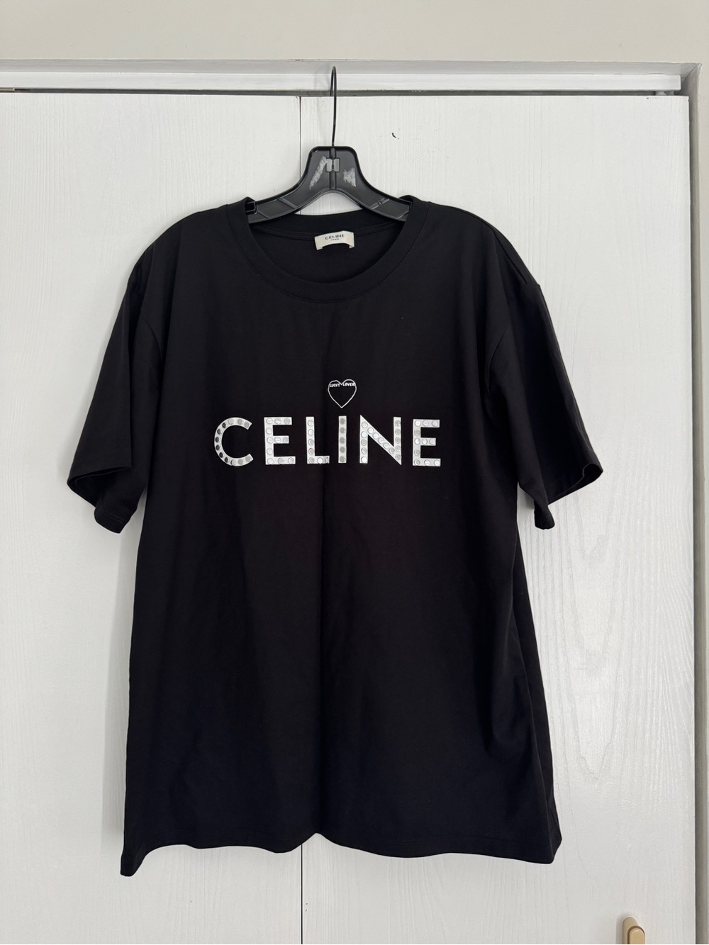 Lucy Love Black Short Sleeve Tee with White Logo Heart